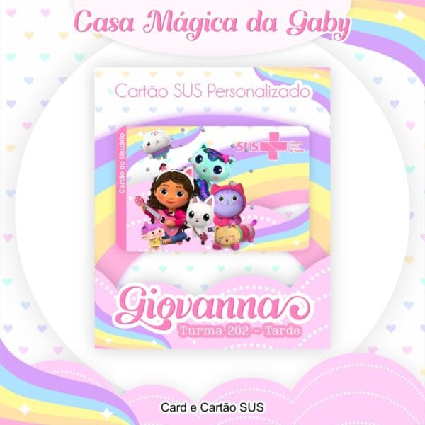 Cartão Sus a Casa Mágica da Gabby