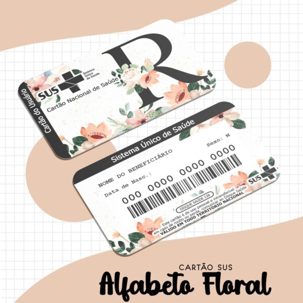 Cartão Sus Adulto Alfabeto Floral