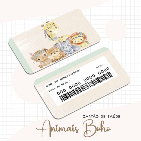 Cartão Sus Animais Boho