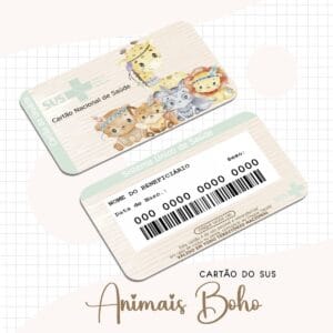 Cartão Sus Animais Boho