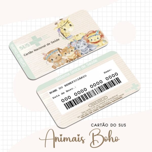Cartão Sus Animais Boho