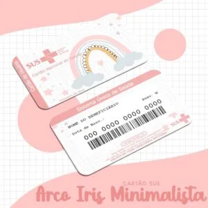 Cartão Sus Arco Íris Minimalista Menina 24 Cartão Sus Arco Íris Minimalista Menina