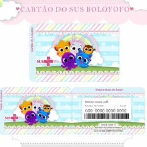 Cartão Sus Bolofofos Menina 6 Cartão Sus Bolofofos Menina