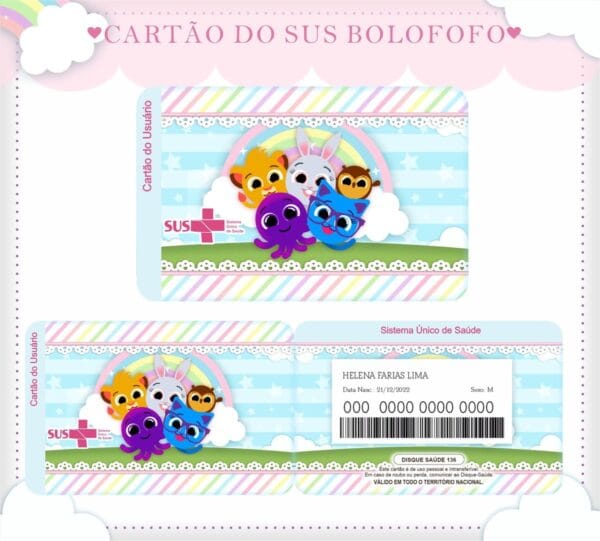 Cartão Sus Bolofofos Menina