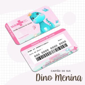 Cartão Sus Dinossauro Menina