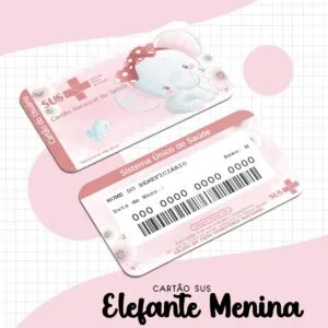 Cartão Sus Elefante Menina 27 Cartão Sus Elefante Menina