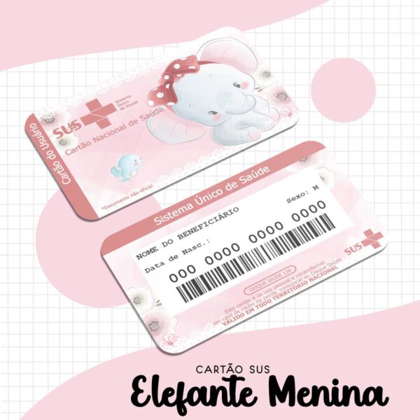 Cartão Sus Elefante Menina