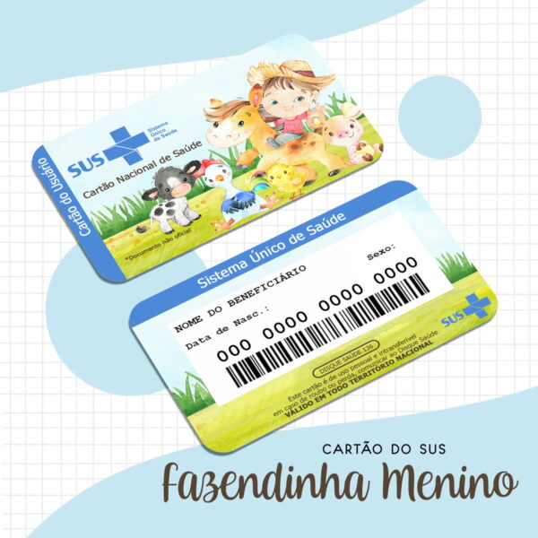 Cartão Sus Fazendinha Menino