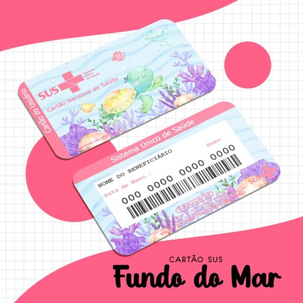 Cartão Sus Fundo do Mar Menina