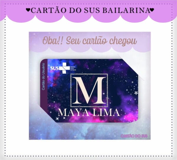 Cartão Sus Galáxia Menina