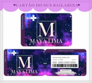Cartão Sus Galáxia Menina