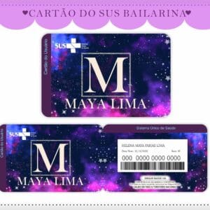 Cartão Sus Galáxia Menina