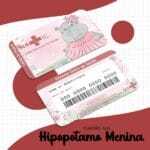 Cartão Sus Hipopótamo Menina