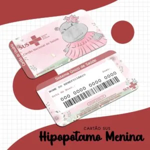 Cartão Sus Hipopótamo Menina 39 Cartão Sus Hipopótamo Menina