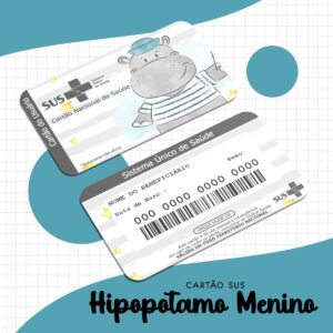 Cartão Sus Hipopótamo Menino
