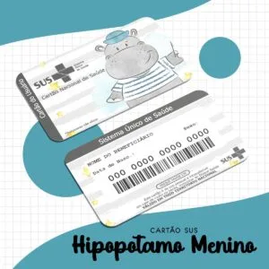 Cartão Sus Hipopótamo Menino 4 Cartão Sus Hipopótamo Menino