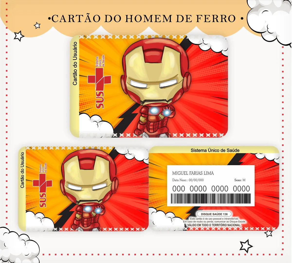 Cartão Sus Homem De Ferro 1 Cartão Sus Homem De Ferro