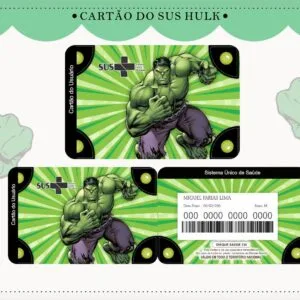 Cartão Sus Hulk 21 Cartão Sus Hulk