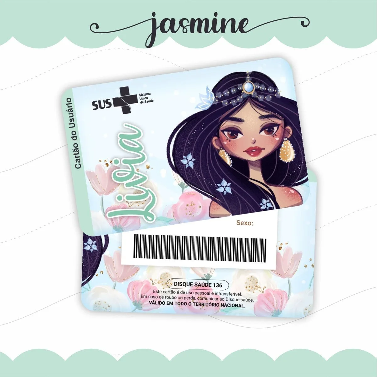 Cartão Sus Jasmine Verde 1 Cartão Sus Jasmine Verde