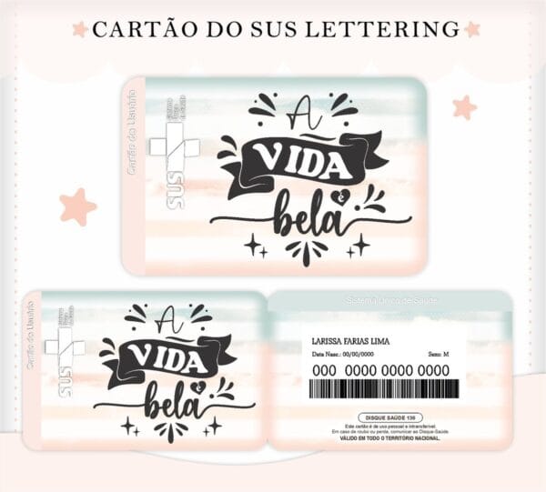 Cartão Sus Lettering Menina