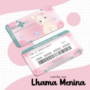Cartão Sus Lhama Menina 8 Cartão Sus Lhama Menina
