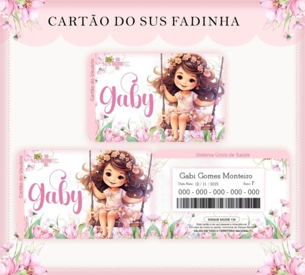 Cartão Sus Menina Fada