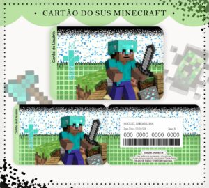 Cartão Sus Minecreft