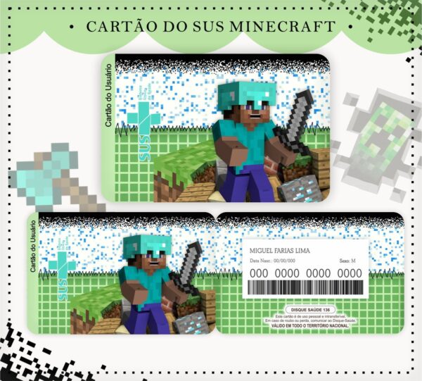 Cartão Sus Minecreft
