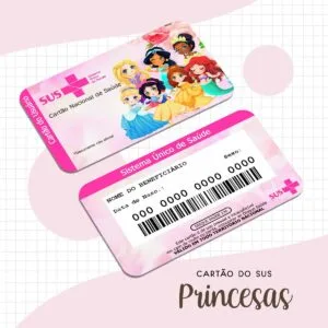 Cartão Sus Princesas Pink 10 Cartão Sus Princesas Pink