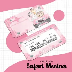 Cartão Sus Safari Menina 21 Cartão Sus Safari Menina