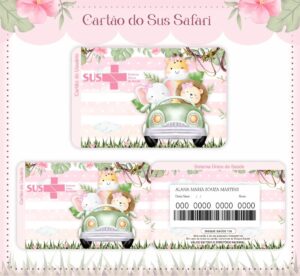 Cartão Sus Safari Menina Rosa