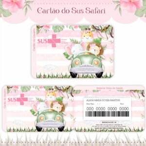 Cartão Sus Safari Menina Rosa