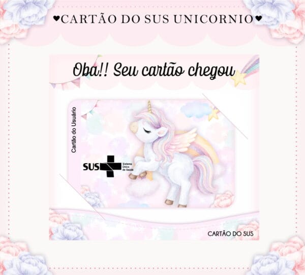 Cartão Sus Unicórnio Aquarelado