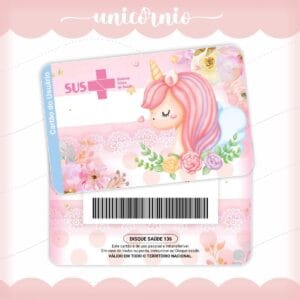 Cartão Sus Unicórnio Rosa