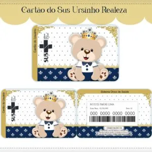 Cartão Sus Ursinho Realeza Menino 37 Cartão Sus Ursinho Realeza Menino