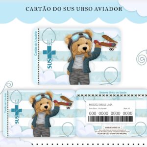 cartao sus urso aviador arquivo digital encadernacao digital