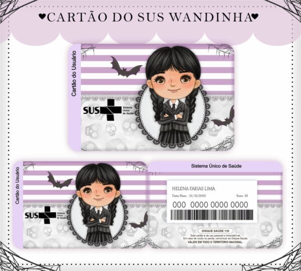 Cartão Sus Wandinha