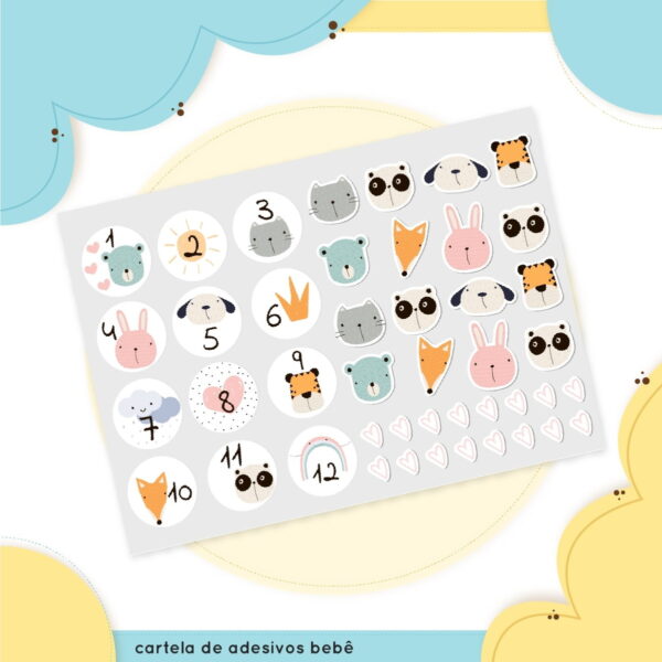 Cartela Stickers/Adesivos Bebê