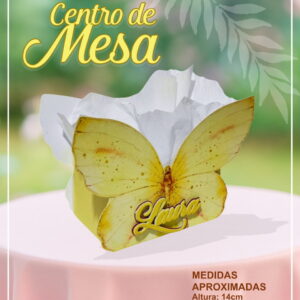 Centro de Mesa Borboleta Amarela - Studio e pdf