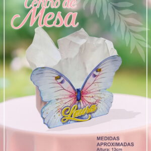 Centro de Mesa Borboleta Rosa e Azul - Studio e pdf