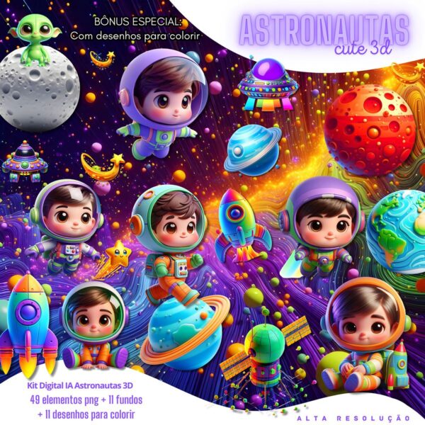 Cliparts Astronauta Imagens Png 3d Cute Baby Menino 2