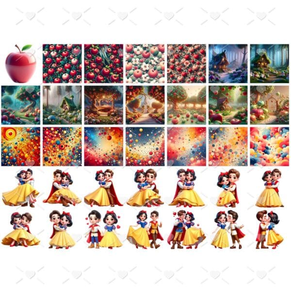 Cliparts Branca de Neve e Os Sete Anões Imagens Png 3D Cute