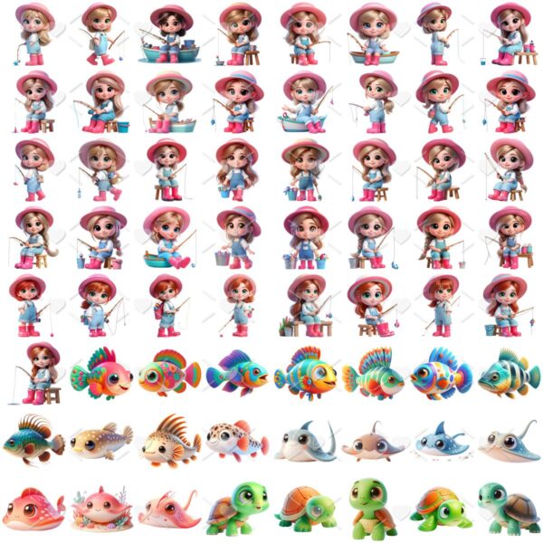 Cliparts Eu Amo Pescar Imagens Png 3d Cute Baby Menina 2