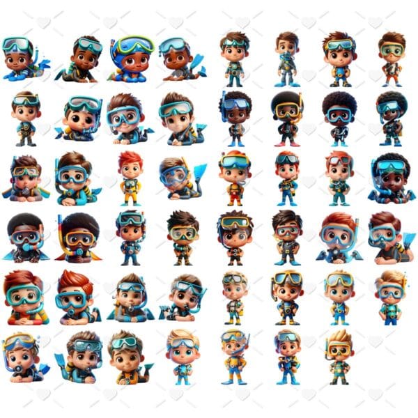Cliparts Fundo do Mar 3D Menino Png Imagens Baby 3D Cute