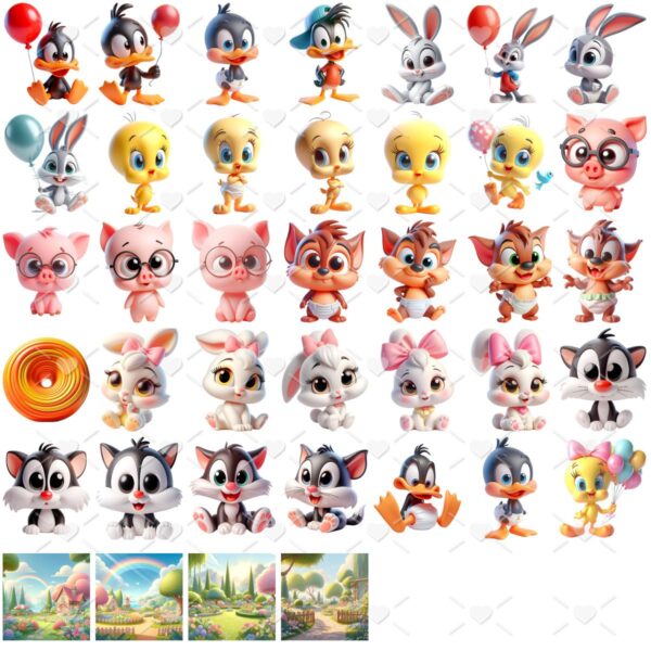 Cliparts Looney Tunes Png Imagens Baby 3D Cute Bebês