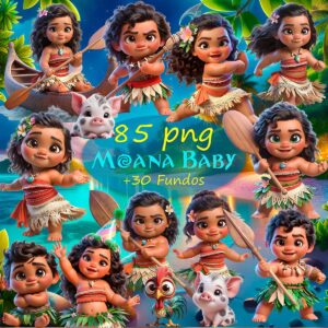 Cliparts Moana Baby Imagens Png Transparente 3D Cute Bebê