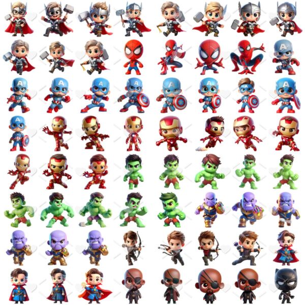 Cliparts Vingadores Png Imagens Baby 3D Cute Bebês