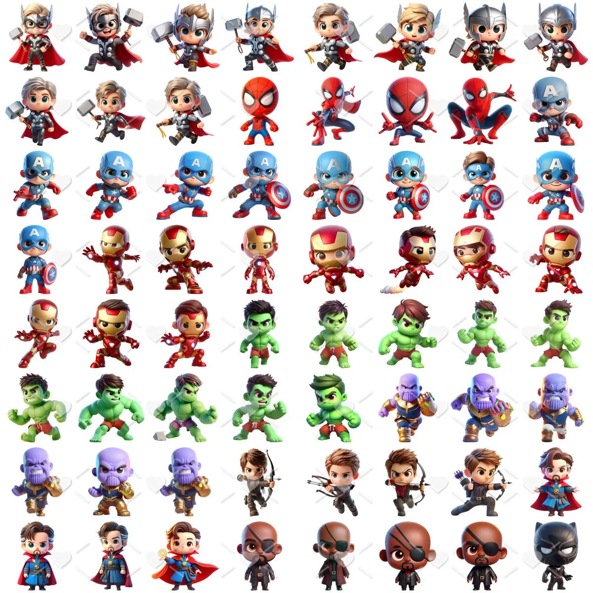 Cliparts Vingadores Png Imagens Baby 3D Cute Bebês