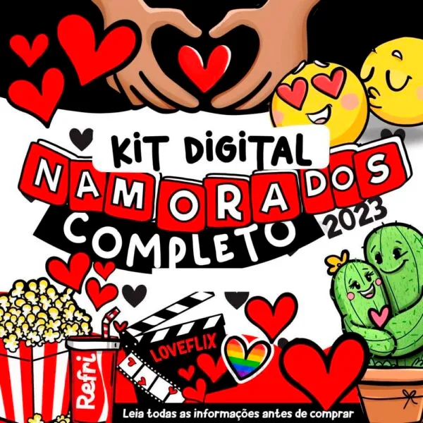 Coleção Dia dos Namorados 2023 Ilustrações Frases Arq. Corte