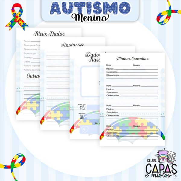 Coleção Encadernação Autismo Menino